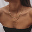 18K Goud Vergulde Dubbellaags Herringbone Ketting Verstelbaar