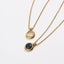 18K vergulde verstelbare ketting met zwart-beige opal agaatstenen