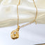 Geometrische 18K goud vergulde hanger ketting - elegante vintage stijl