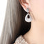 Boucles d'Oreilles Tendance en Acier Inoxydable Plaqué Argent 18K Forme Goutte