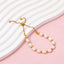 18K Gold Plated Adjustable Pearl Charm Bracelet