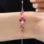 Bracelet with Four-Leaf Clover Design Made of Synthetic Ruby and Diamond