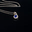 Necklace with Teardrop-Shaped Synthetic Sapphire