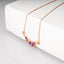 Necklace with Drop Design Adorned with Synthetic Amethyst