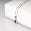 Necklace with Teardrop-Shaped Synthetic Sapphire