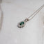 Necklace with Teardrop-Shaped Oval Synthetic Emerald