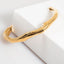 18K Goud Vergulde Golvend Manchet Armband - Vintage Stijl Roestvrij Staal Dames Armband