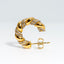 Cubic Zirconia Twisted Rope Chain Hoop Earrings with 18K Gold-Plated Finish