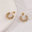 Cubic Zirconia Twisted Rope Chain Hoop Earrings with 18K Gold-Plated Finish