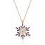 Elegante ketting met sneeuwvlok design en synthetische amethist steentjes