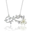 Zilveren ketting met infinity flower design en zirkonium steentjes