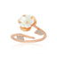 Adjustable Ring with Blooming Magnolia Design Adorned with Stones