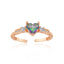 Adjustable Ring with Heart-Shaped Synthetic Mystical Topaz