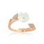 Adjustable Ring with Magnolia Design Adorned with Stones