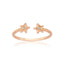 Adjustable Ring with Star Design Adorned with Fuchsia Stones