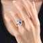 Adjustable Ring with Synthetic Sapphire Adorned with Zirconium