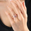 Verstellbarer Ring mit Magnoliendesign, verziert mit synthetischem Amethyst