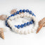 White Rood Turquoise Kralenarmband – Elastisch Natuursteen Sieraad