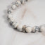 White Turquoise Beaded Bracelet - Stretchable - Natural Stone