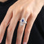 Adjustable Ring with Synthetic Sapphire Adorned with Zirconium