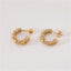 Cubic Zirconia Twisted Rope Chain Hoop Earrings with 18K Gold-Plated Finish