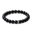 Black Agate Bead Bracelet Natural Stones Elastic