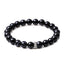 Black Stripe Agate Bead Bracelet Natural Stones Elastic